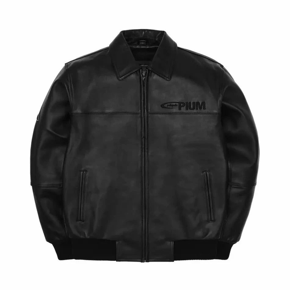 Men's Hip-Hop Leather/Denim Vintage Camo/Sequin Letter # Embroidered/ Oversized Turn-Down Collar Biker Motorcycle Jackets