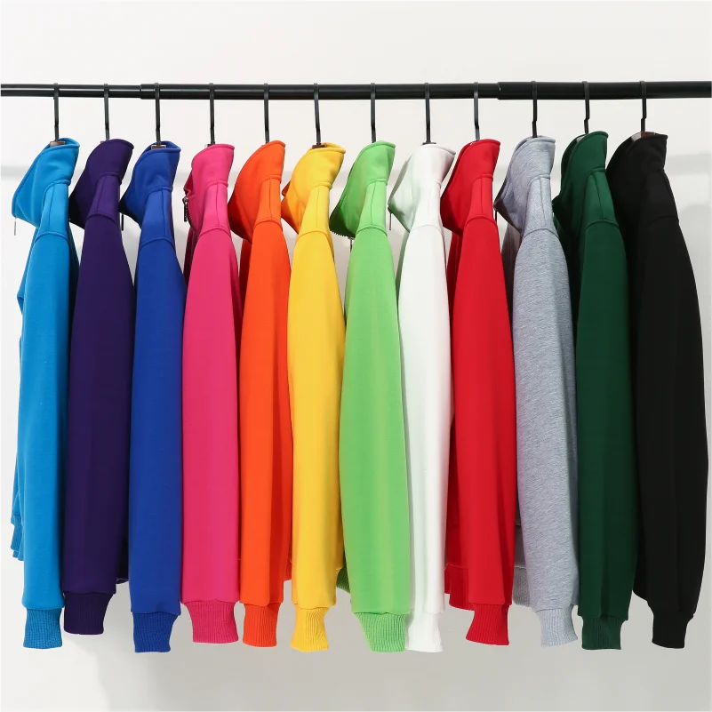 CUSTOMIZED Logo Letter Print Unisex O-Neck Fleece Long Sleeve Zipper Sweat Jacket