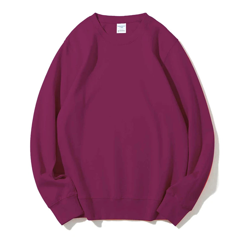 Men's Customized Personalized Logo O-Neck Long Sleeve Sweatshirt to 3X Big & Tall