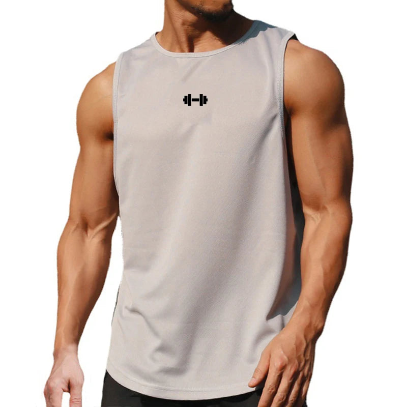 Men's Gym Fitness Workout O-Neck Sleeveless Quick-Dry Loose Muscle Shirt Tank Top