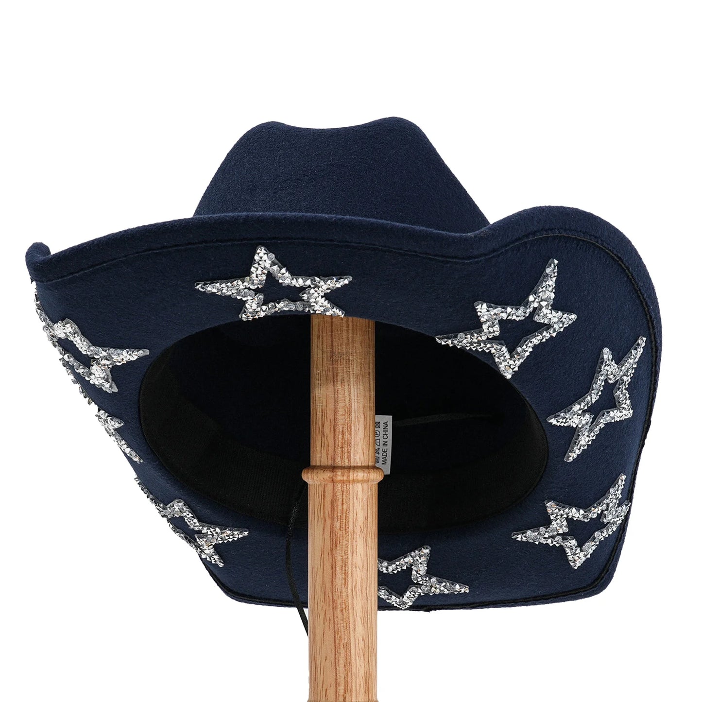 Wide Brim Rhinestone Star Western Fedora Cowgirl Hat