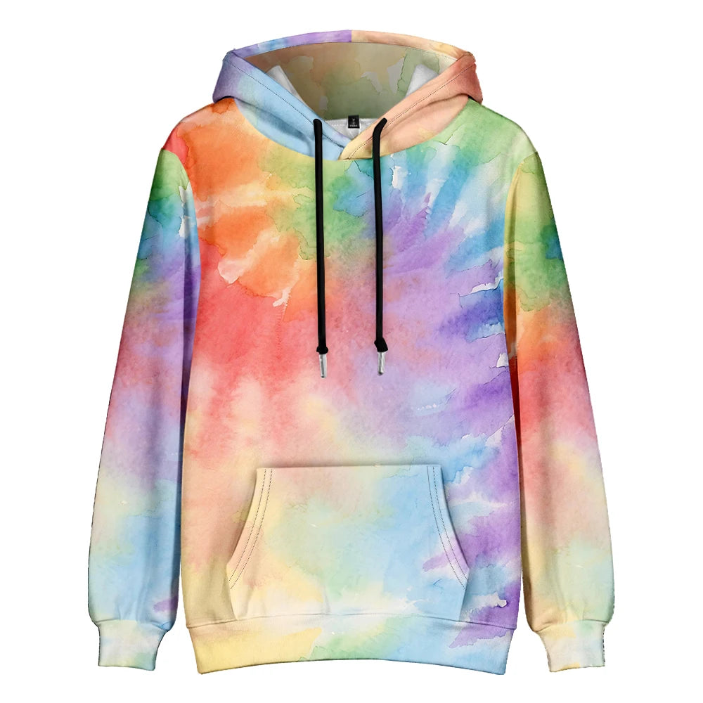 Men's Gradient Tie Dye Streetwear Pocket Oversized Pullover Hoodie Sweatshirt