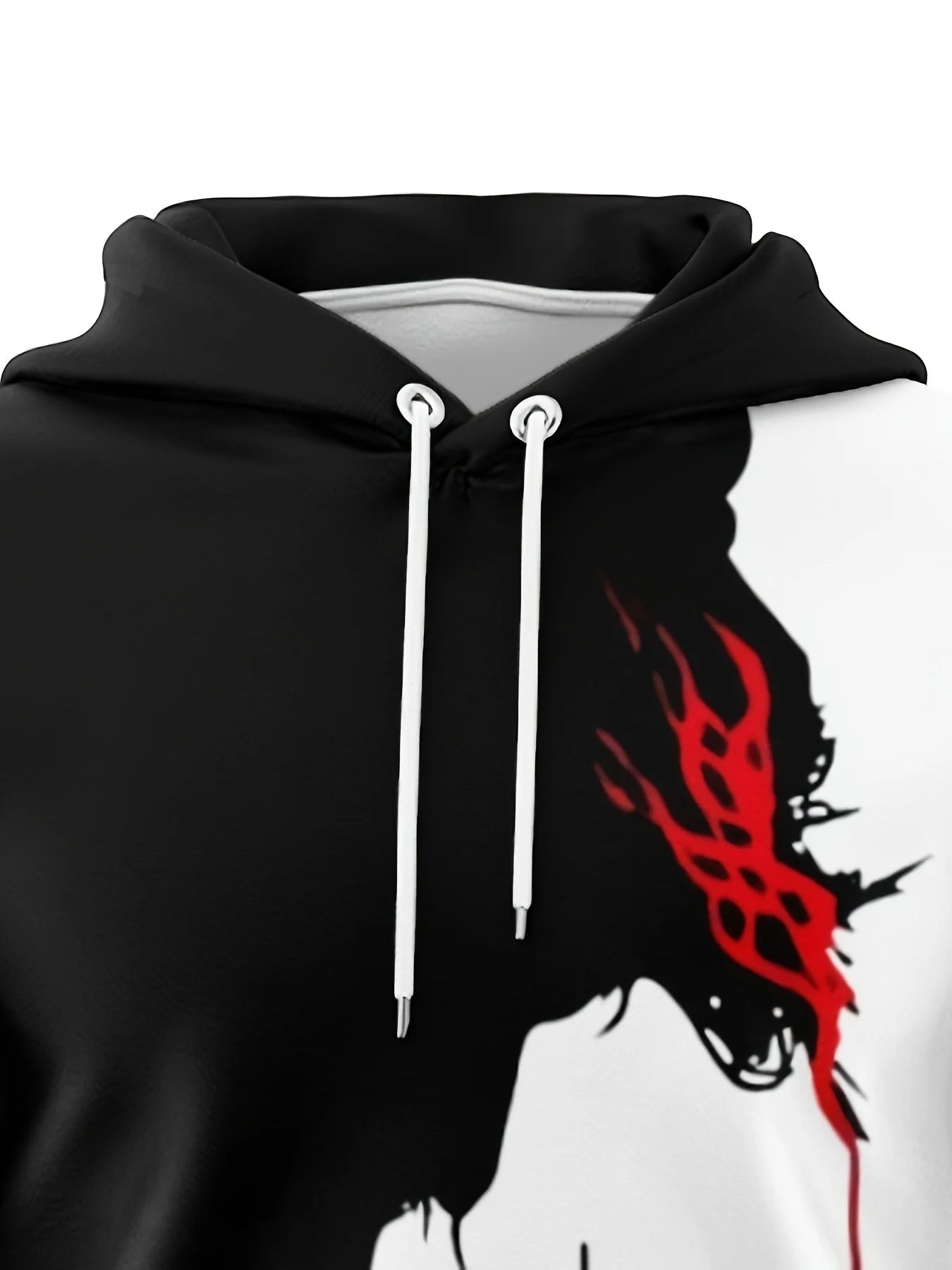 Men's Colorblock 3D Drawstring "Jesus" Long Sleeve Hoodie Sweatshirt