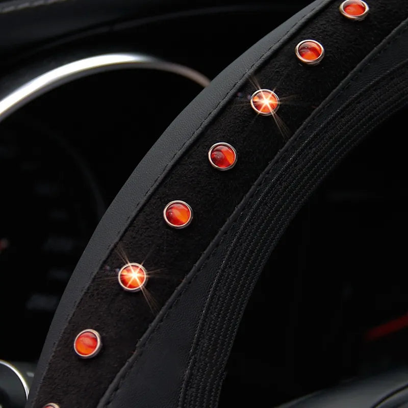 Rhinestones Crystal Diamond Car Steering Wheel Cover