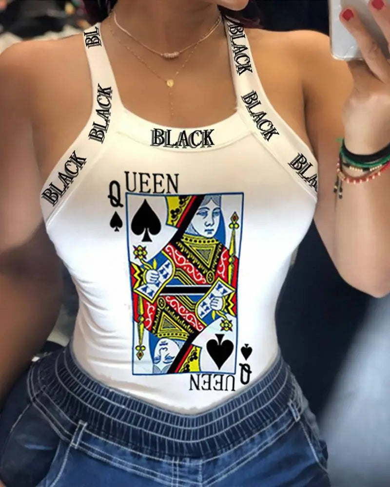 Women's "Queen of Spades" Sleeveless Tank Top