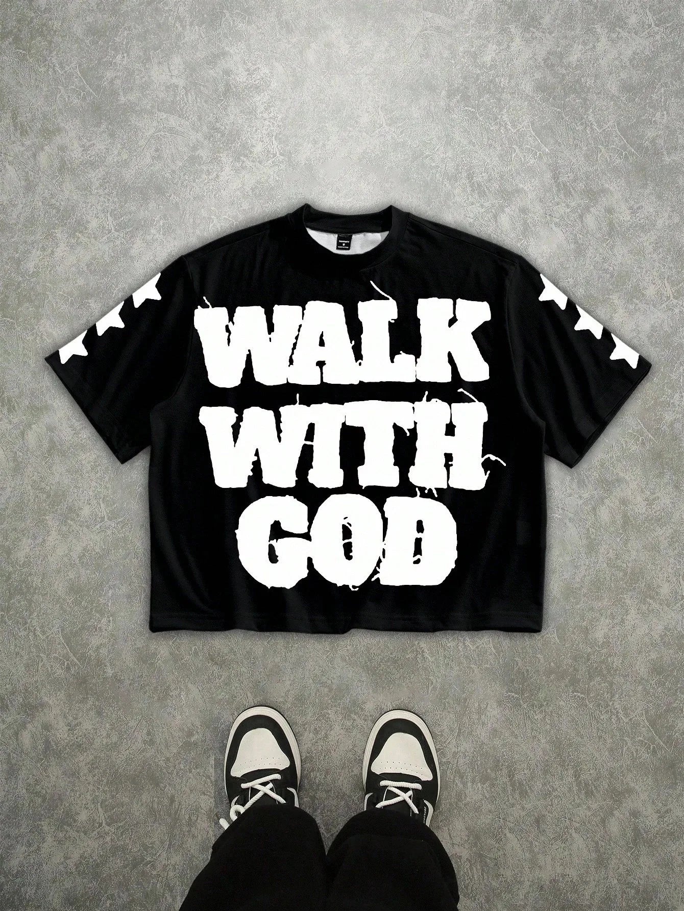 Men's "Walk With God" 3D Hip-Hop Streetwear Short Sleeve T-Shirt