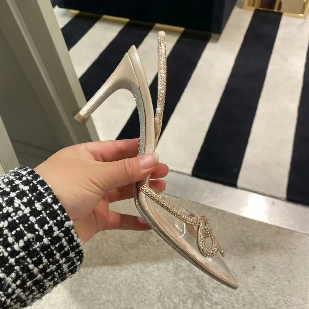 Metallic Snake Decor Women's Slip-On Back Strap Mule Pumps