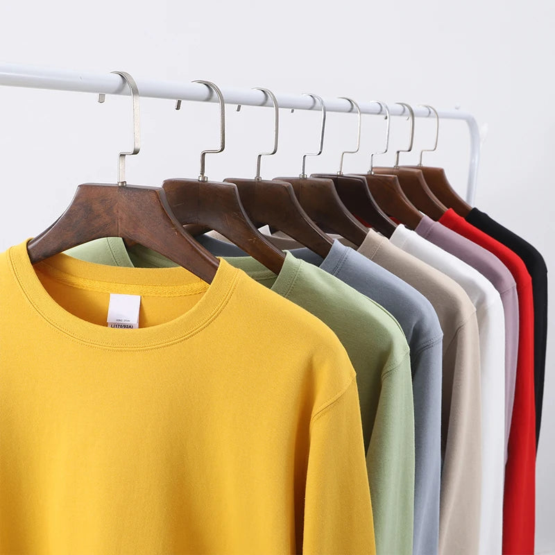 Men's Customized Personalized Logo O-Neck Long Sleeve Sweatshirt to 3X Big & Tall