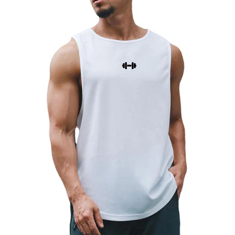 Men's Gym Fitness Workout O-Neck Sleeveless Quick-Dry Loose Muscle Shirt Tank Top