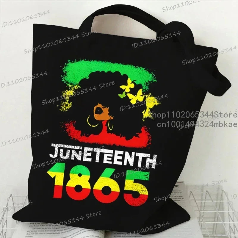 Its Juneteenth For Me/1865 Juneteenth/Juneteenth Heart/I Am Black History/Love Canvas Large Capacity Shopping Tote Bag