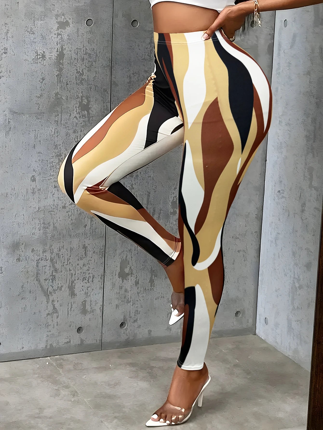 American Flag Striped/Geometric/Heart Print Women's High Waisted Yoga Leggings