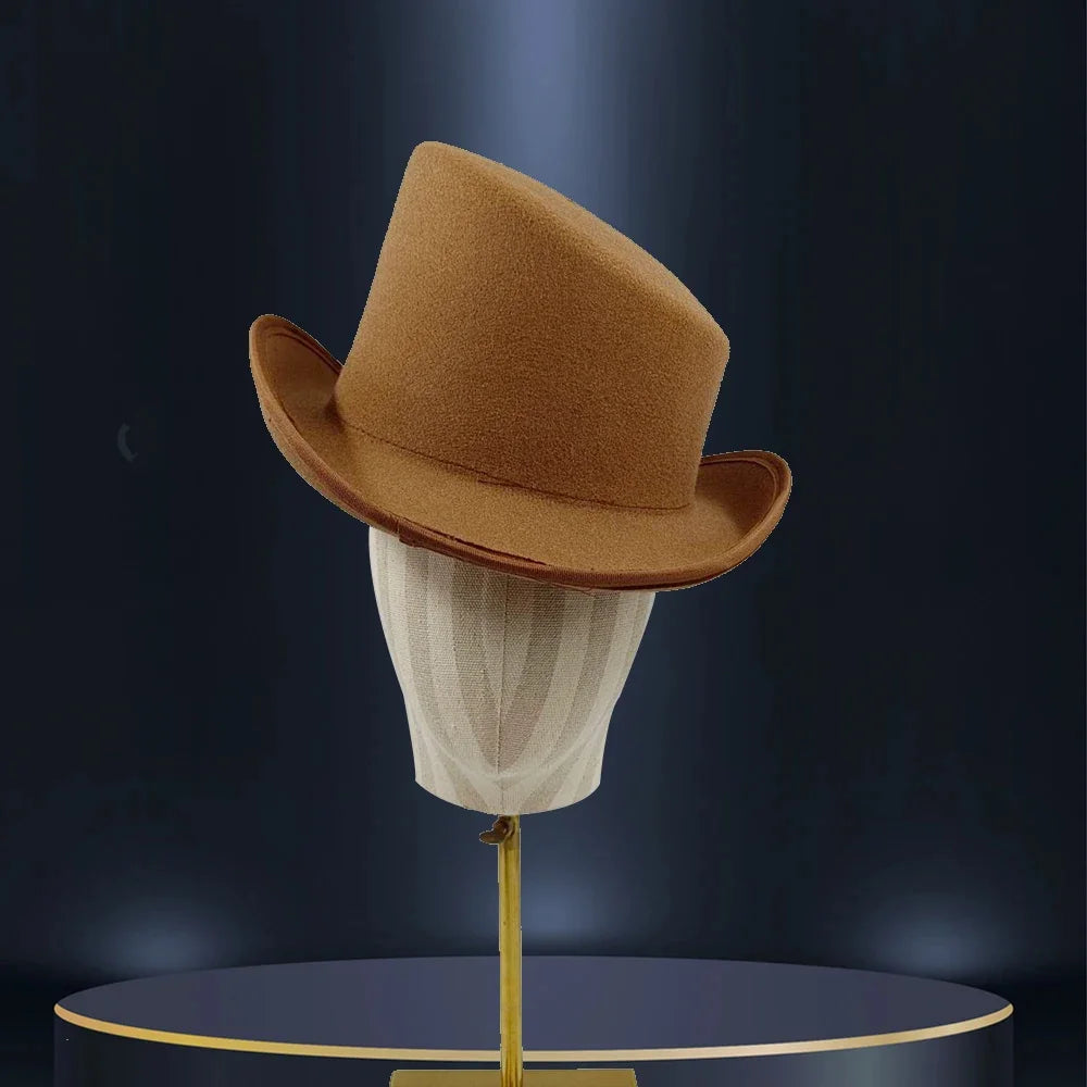 Unisex British High Feather Detail Derby Bowler Fedora Hat