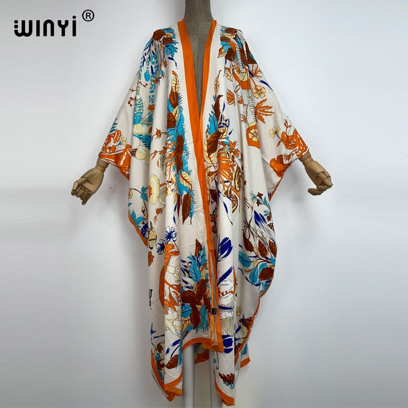 Silky Bohemian Maxi Cardigan Kimono