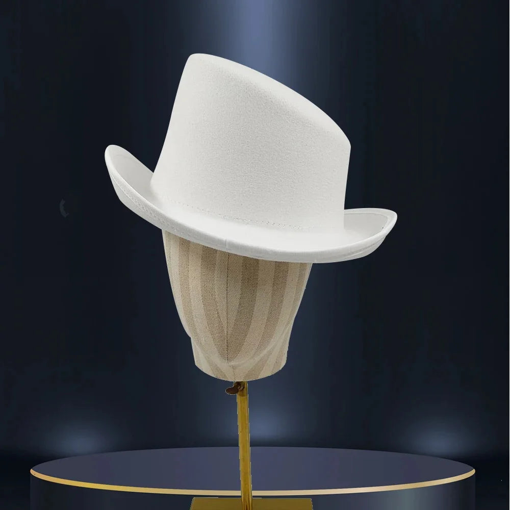 Unisex British High Feather Detail Derby Bowler Fedora Hat