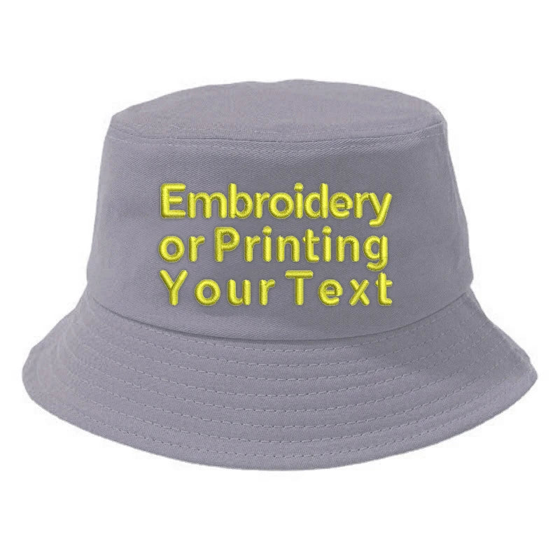 CUSTOMIZED Unisex Embroidered Text Personalized Design Cotton Bucket Fisherman Hat