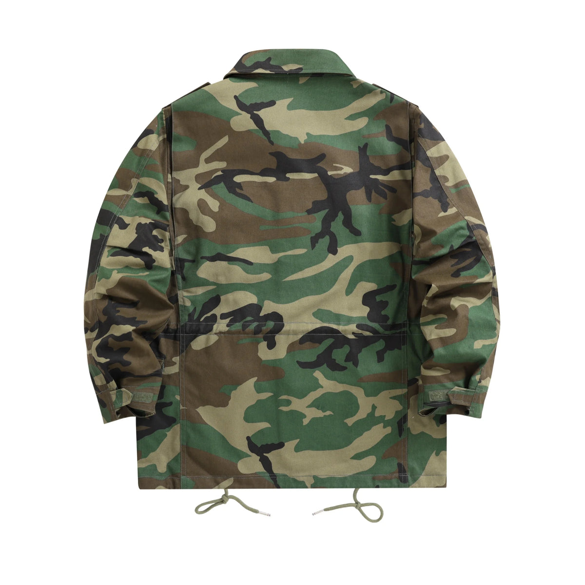 Men's Vintage Army Green Amekaji Camo Military Cargo Multi-Pocketed Jacket