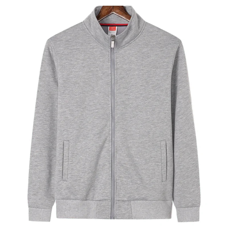 CUSTOMIZED Logo Letter Print Unisex O-Neck Fleece Long Sleeve Zipper Sweat Jacket