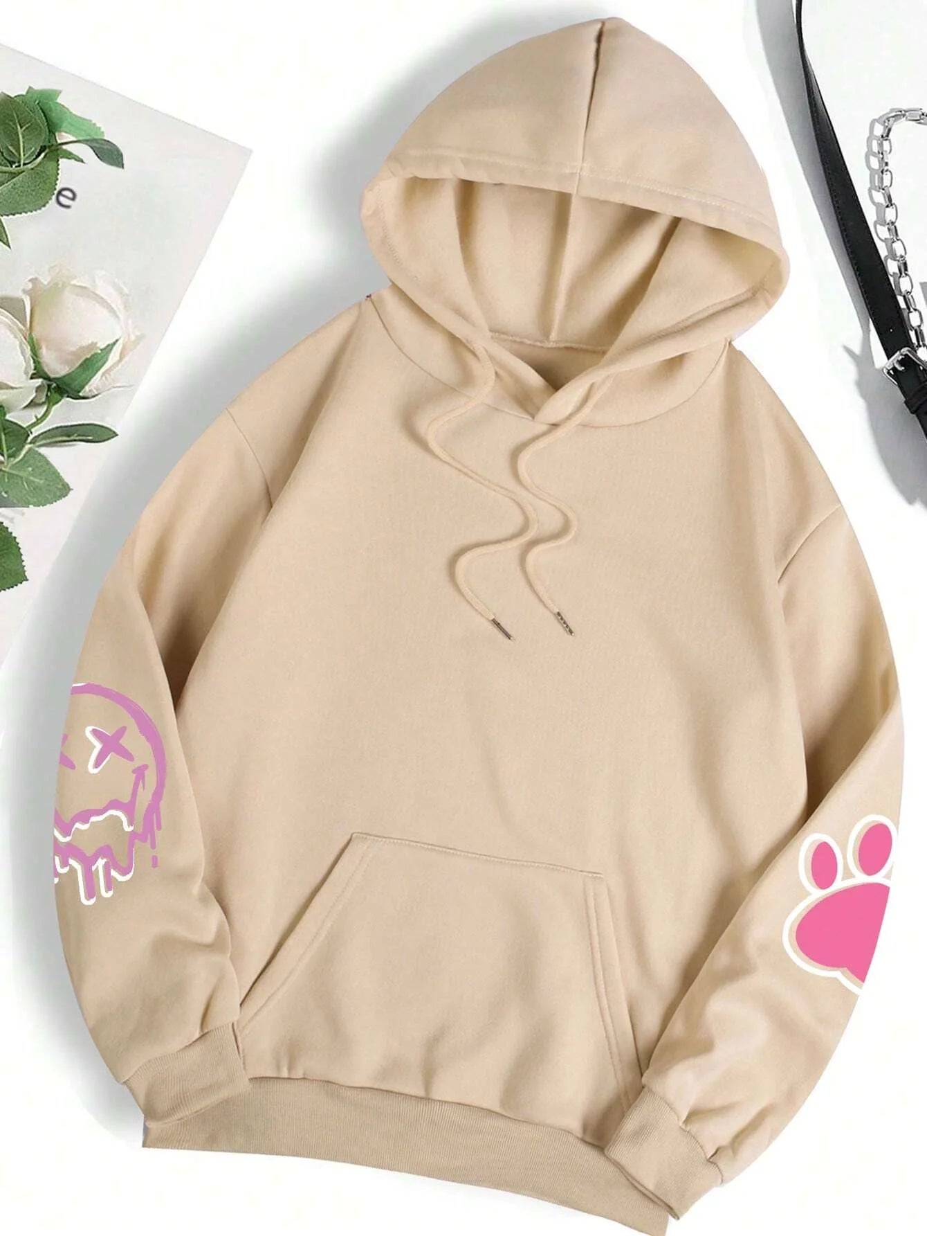 Hip-Hop Bunny Graphic Ladies Oversized Hoodie Sweatshirt