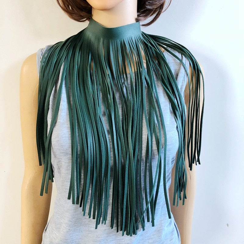 Tassel Fringe Design Leather Body Necklace