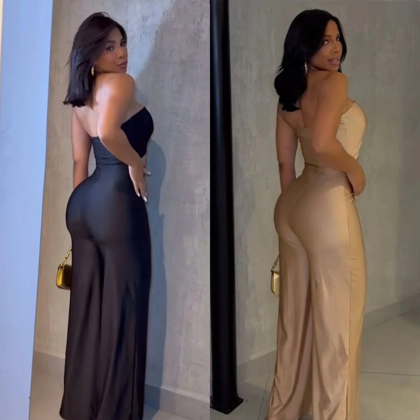 Sleeveless Sexy Ring Pendant Hollow-Out Design Bodycon Women's Sleeveless Backless Jumpsuit