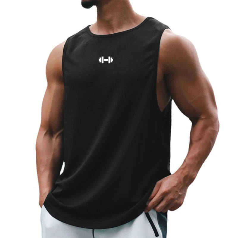Men's Gym Fitness Workout O-Neck Sleeveless Quick-Dry Loose Muscle Shirt Tank Top