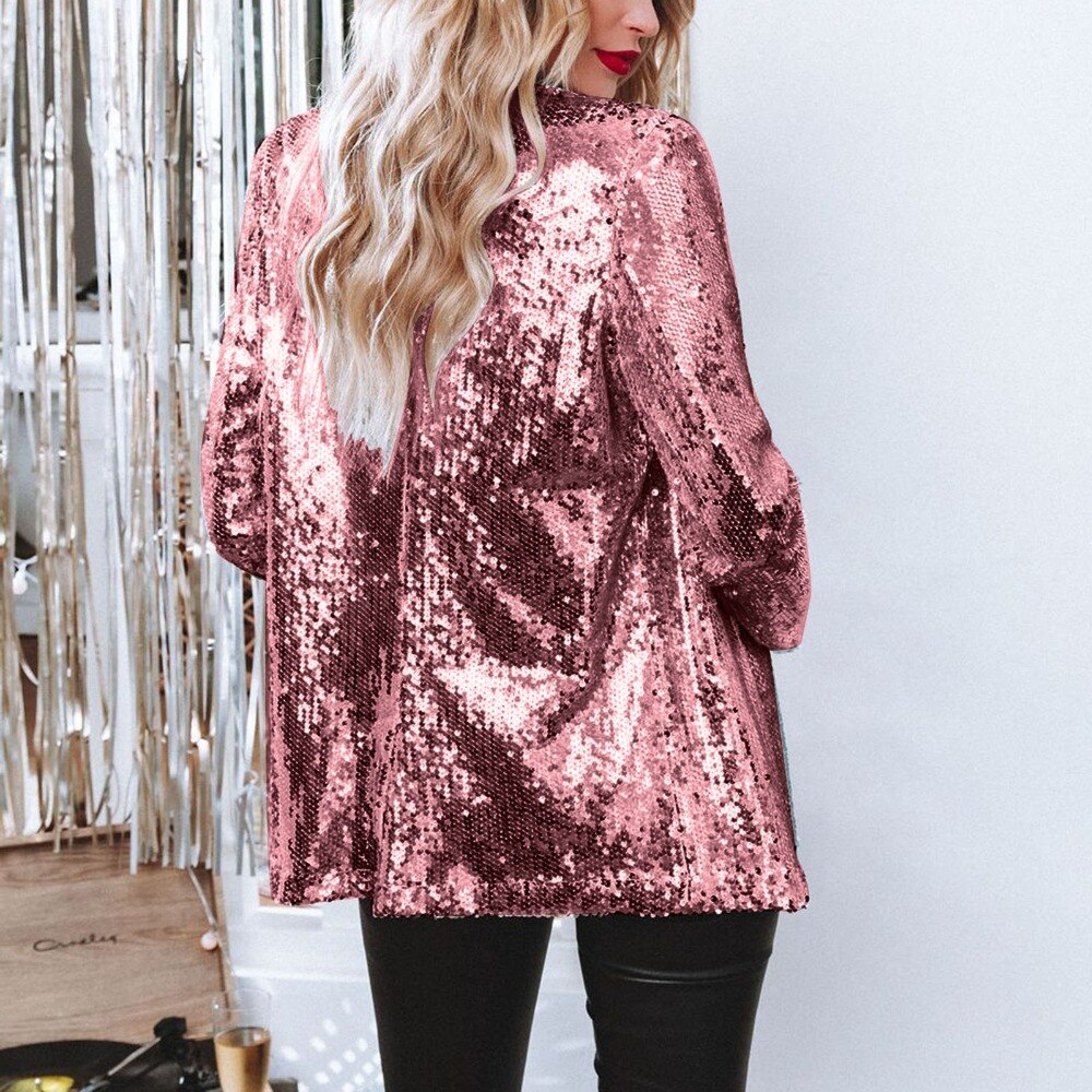 Metallic Sequined Shiny Ladies Blazer