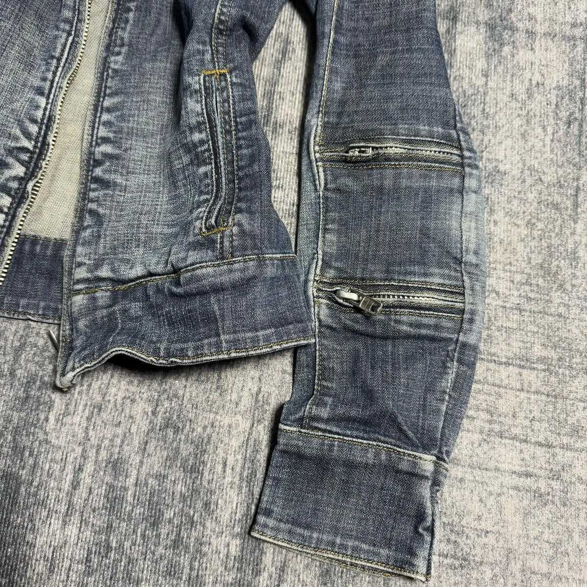 Y2K Vintage Blue Denim Jacket Women Harajuku Fashion  Short Multi Zip Zipper Coat Gothic Punk Sexy Slim Fit Stand Collar Jacket