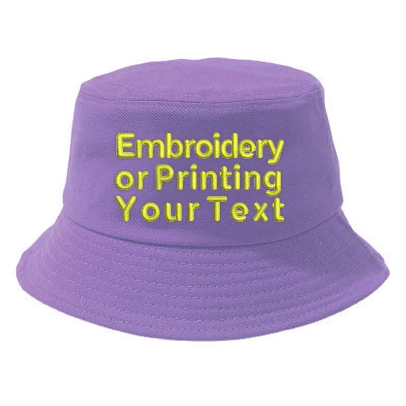CUSTOMIZED Unisex Embroidered Text Personalized Design Cotton Bucket Fisherman Hat