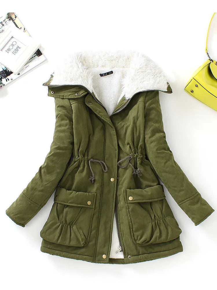 Women's Slim Cotton Padded Winter Zipper Coat