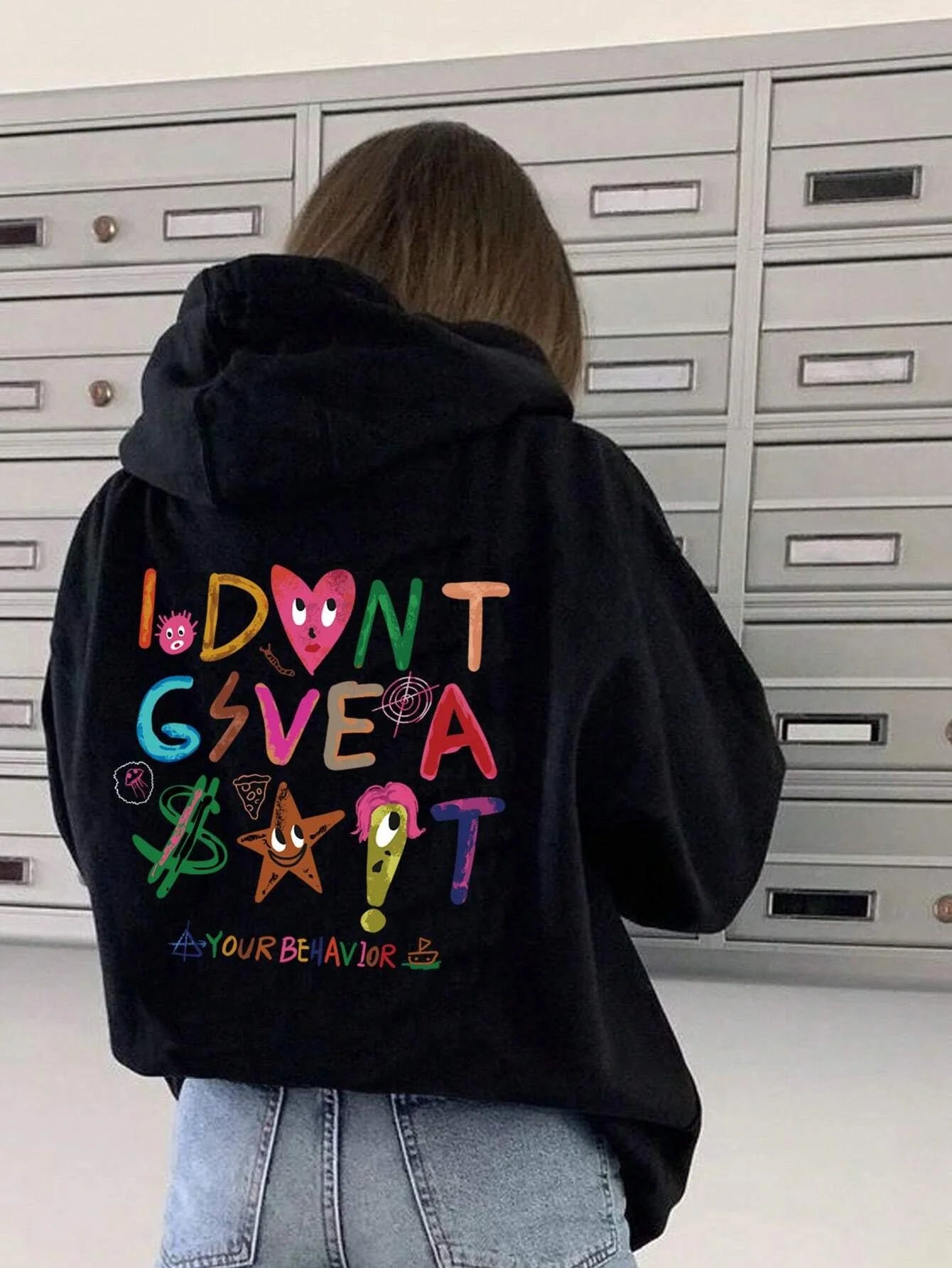 "I DON'T GIVE A SH@$T" Womens Fleece Hoodie Sweatshirt