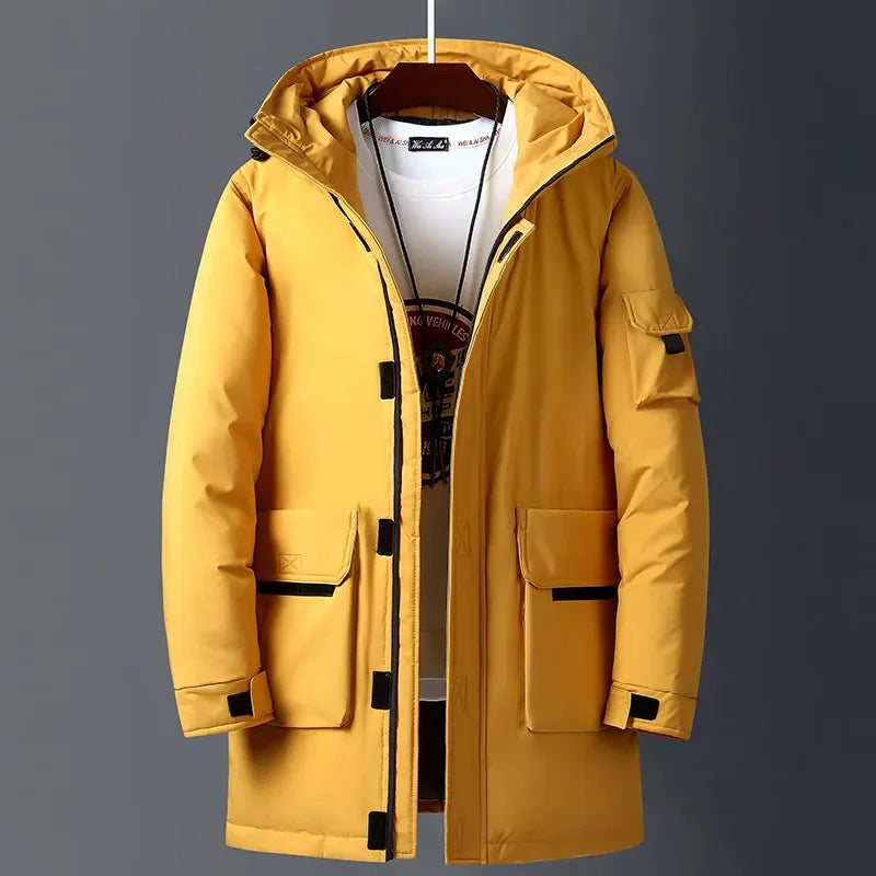 Hooded Winter Men's Duck Down Parka Zipper Coat