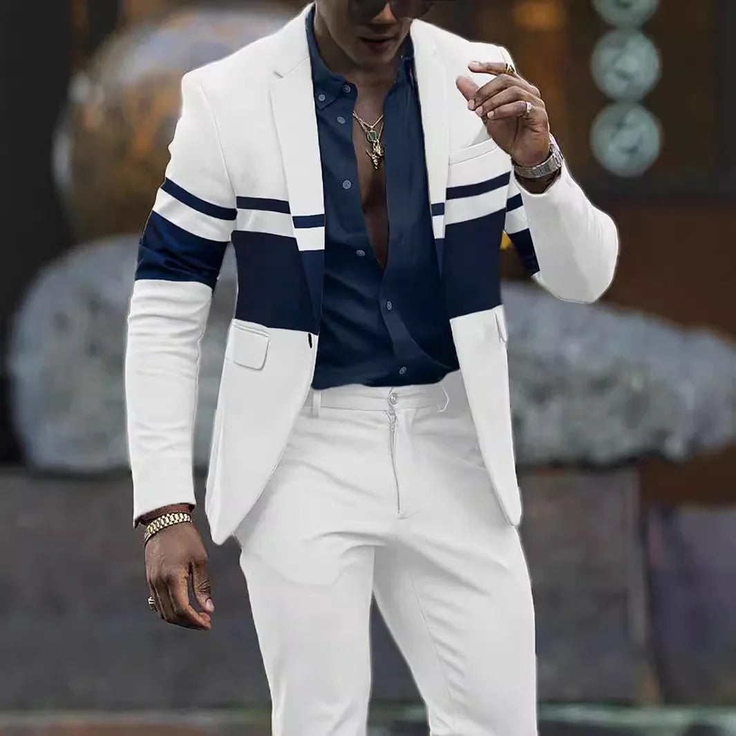 Men's Colorblock Contrast/Plaid/Sparkling Glitter Assorted Single Breasted Blazer Jackets to 5X Big & Tall