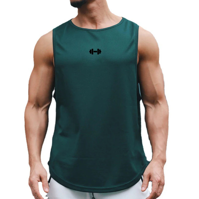 Men's Gym Fitness Workout O-Neck Sleeveless Quick-Dry Loose Muscle Shirt Tank Top