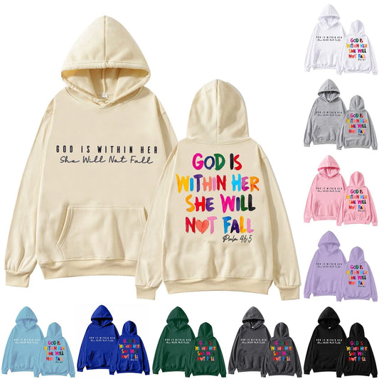 "God Is Within Her She Will Not Fail" Women's Pullover Hoodie Sweatshirt