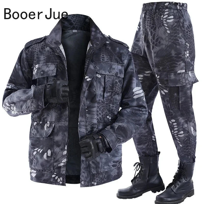 Men's Camoflauge Zipper Jacket + Drawstring Pants Tracksuit
