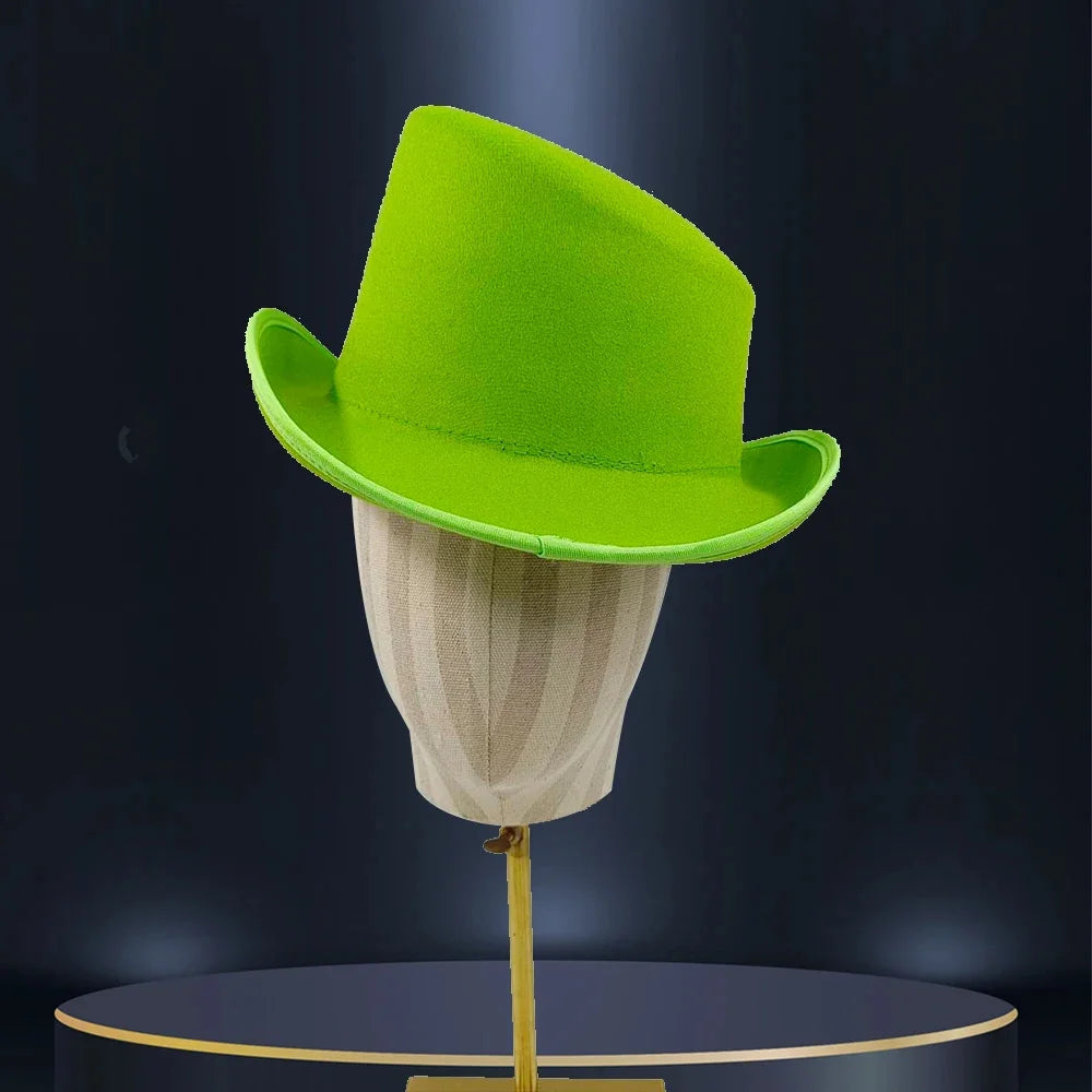 Unisex British High Feather Detail Derby Bowler Fedora Hat