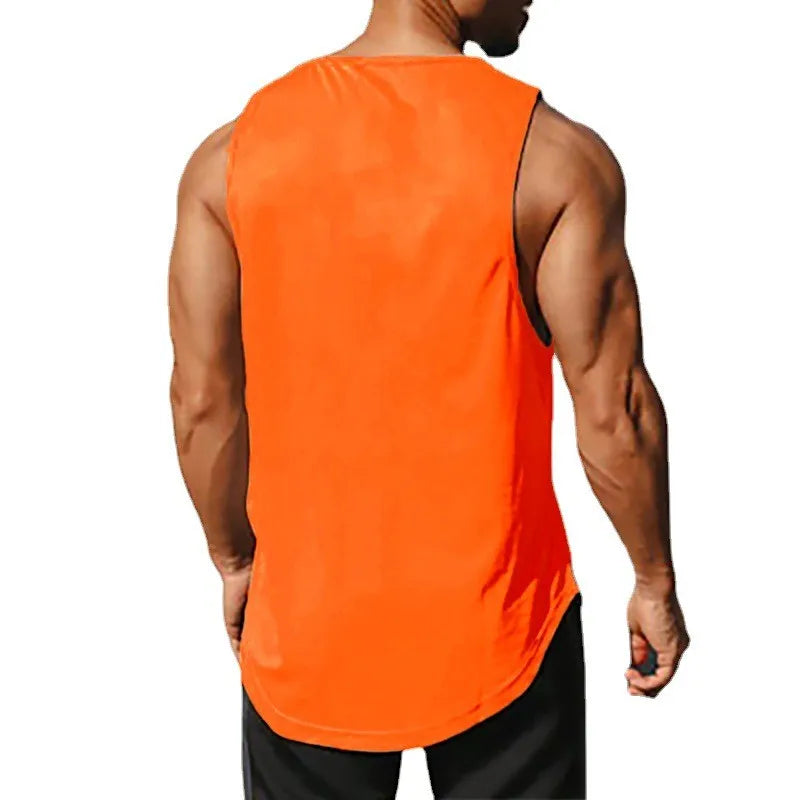 Men's Gym Fitness Workout O-Neck Sleeveless Quick-Dry Loose Muscle Shirt Tank Top