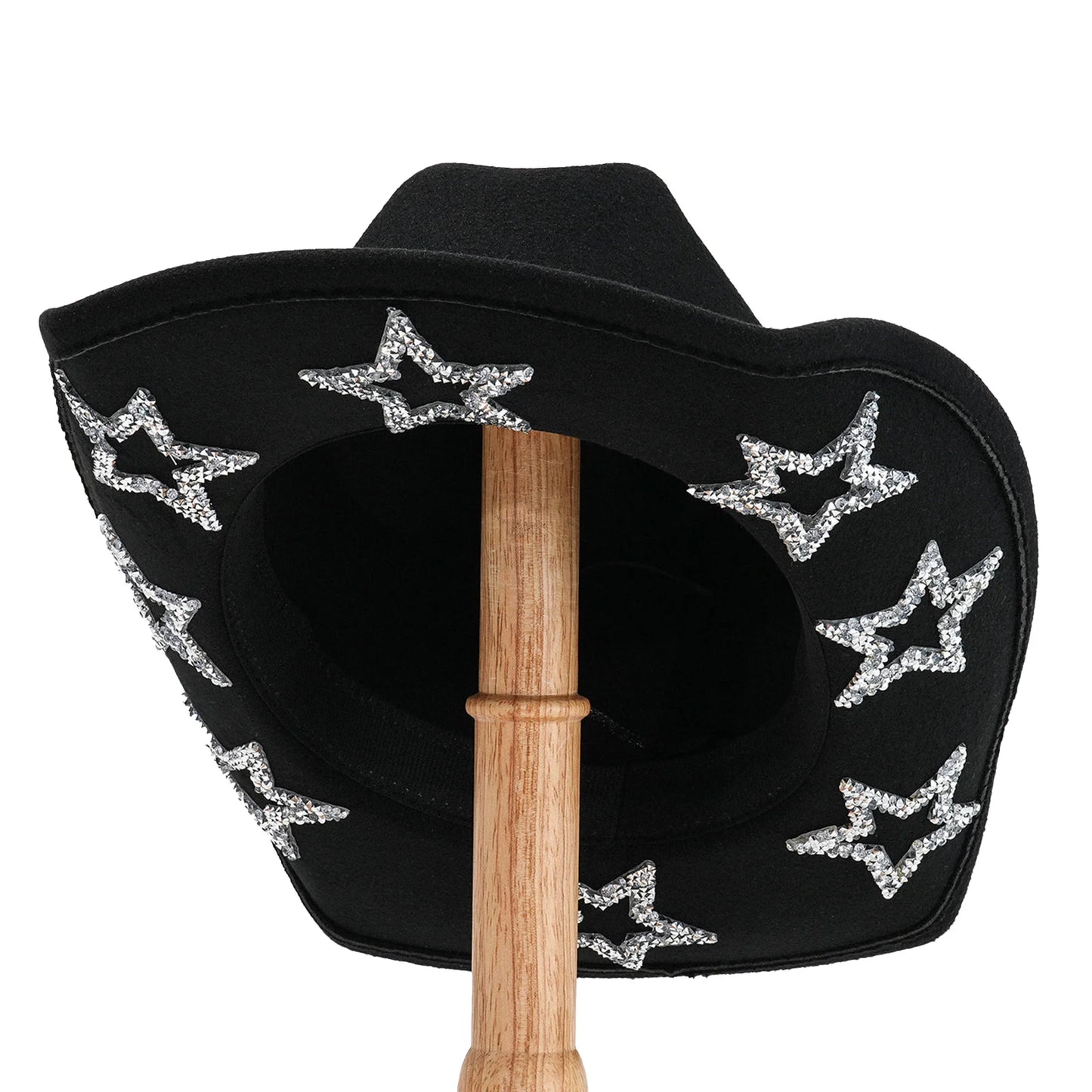 Wide Brim Rhinestone Star Western Fedora Cowgirl Hat
