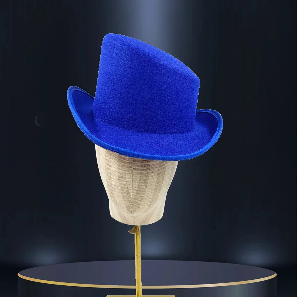 Unisex British High Feather Detail Derby Bowler Fedora Hat