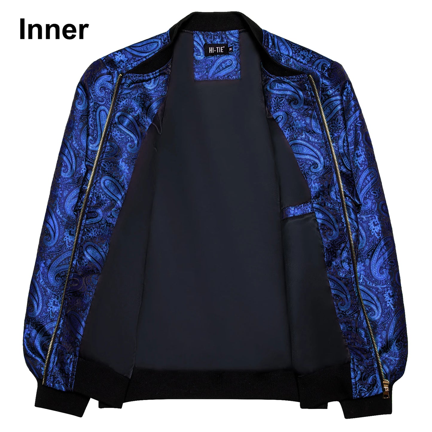 Men's Jacquard Paisley Lightweight Streetwear Zipper Bomber Jacket