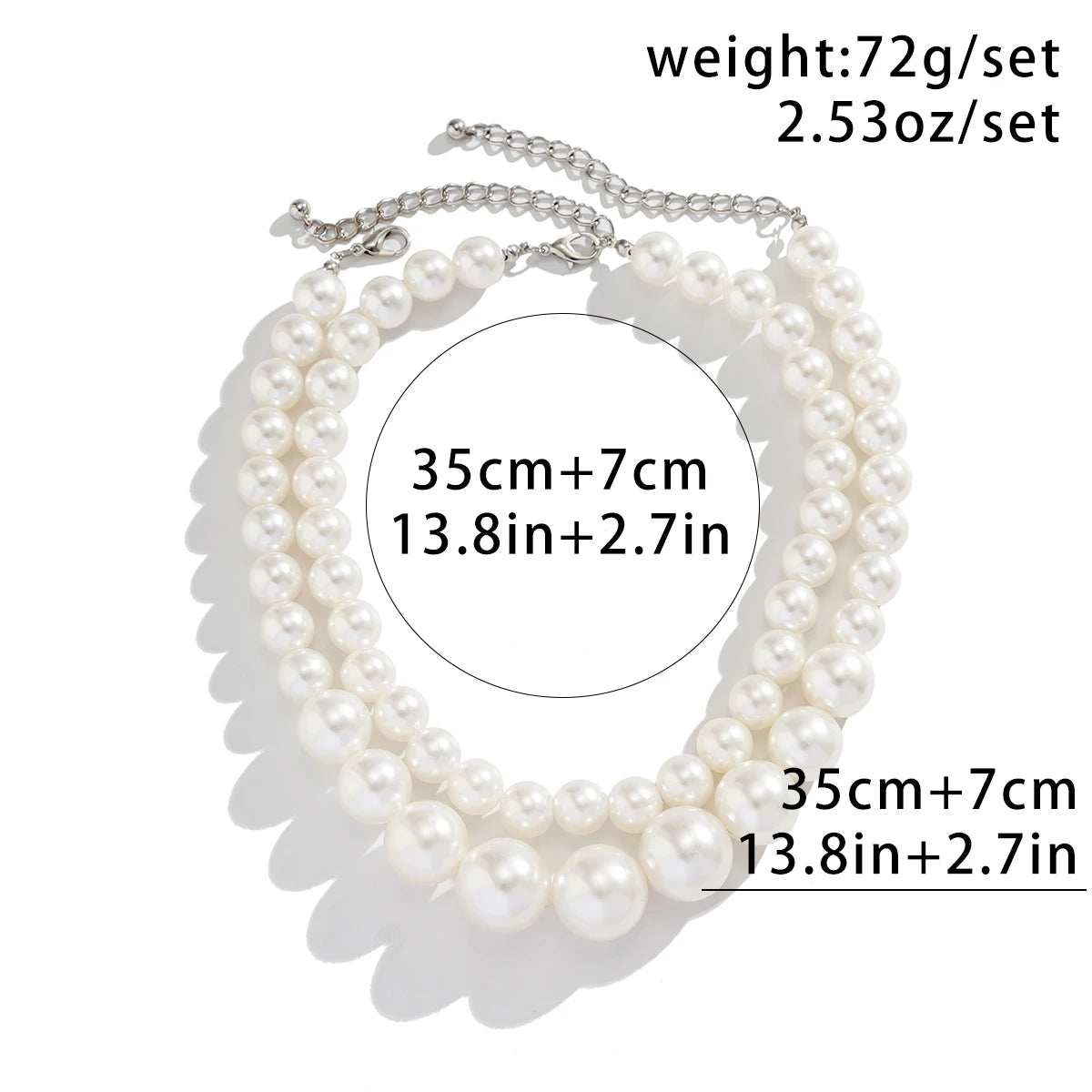 Pearl Beaded Double Multi-Layer Choker Necklace