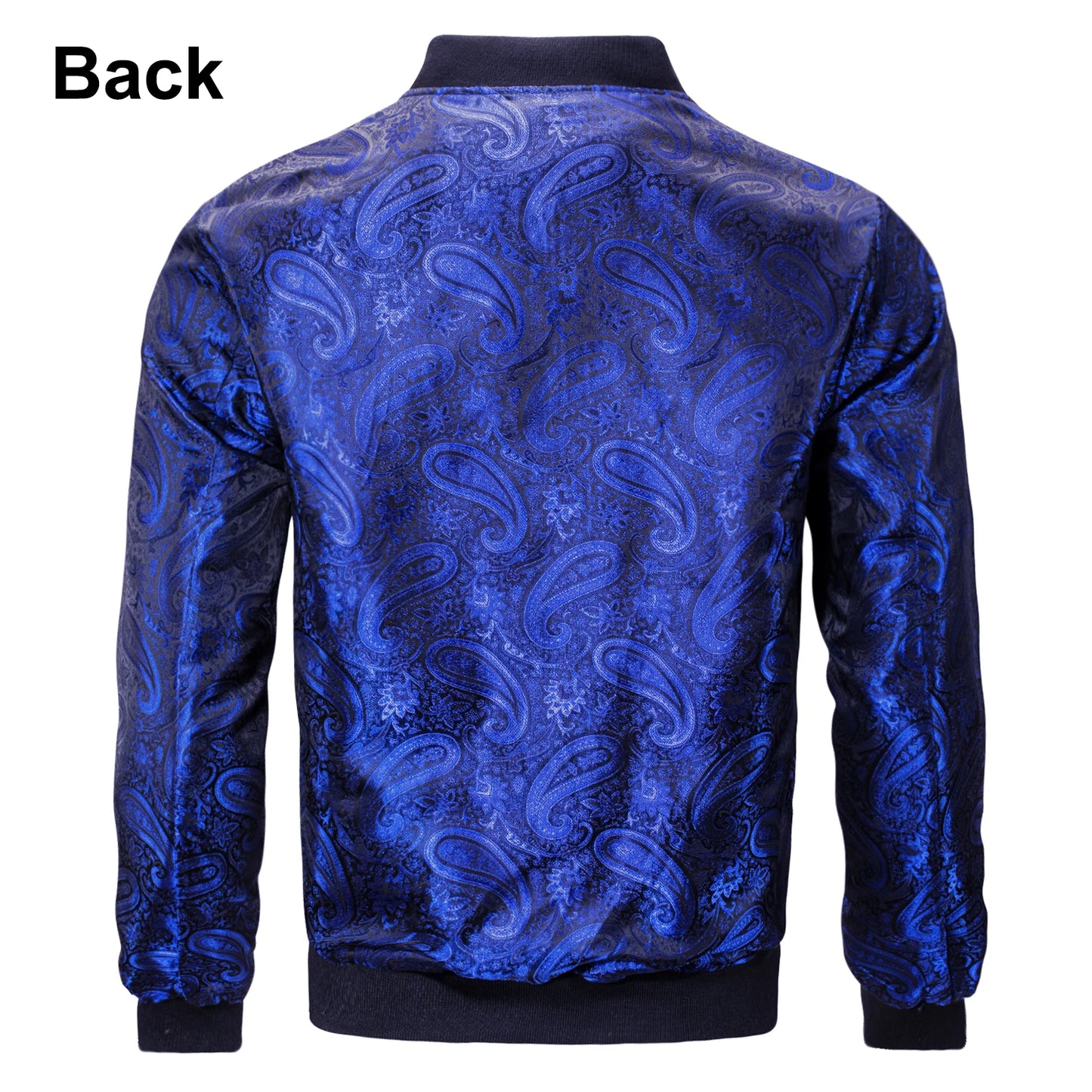 Men's Jacquard Paisley Lightweight Streetwear Zipper Bomber Jacket