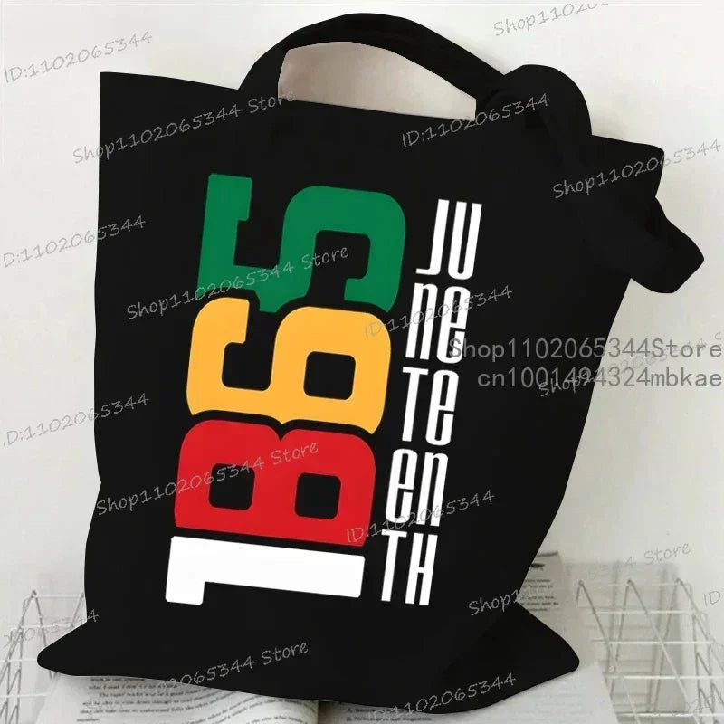 Its Juneteenth For Me/1865 Juneteenth/Juneteenth Heart/I Am Black History/Love Canvas Large Capacity Shopping Tote Bag
