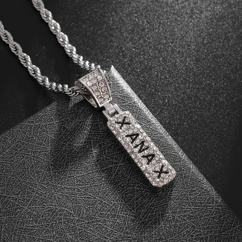 "TRAP" Ice-Out Hip-Hop Pendant Chain Necklace