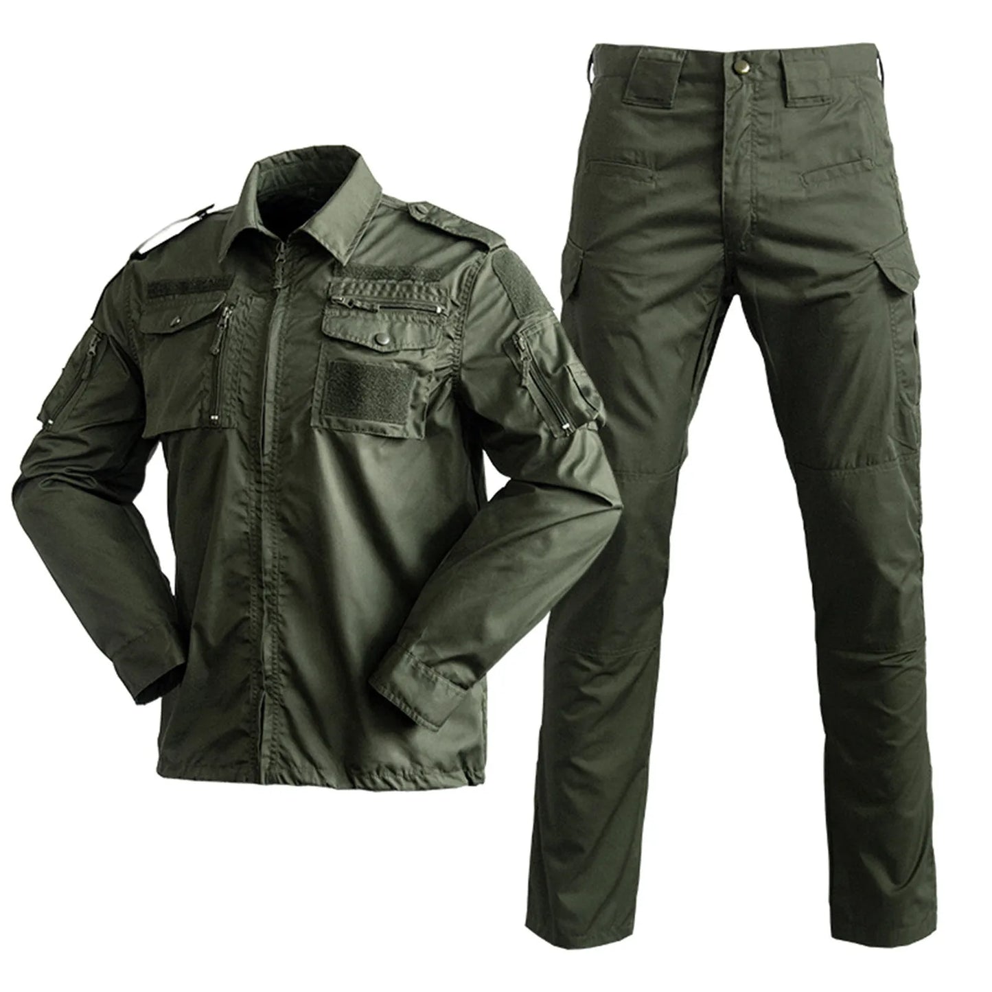 Men's Breathable Camo Cargo Camping/Training Turn-Down Collar Jacket + Cargo Pants 2-Piece Sets