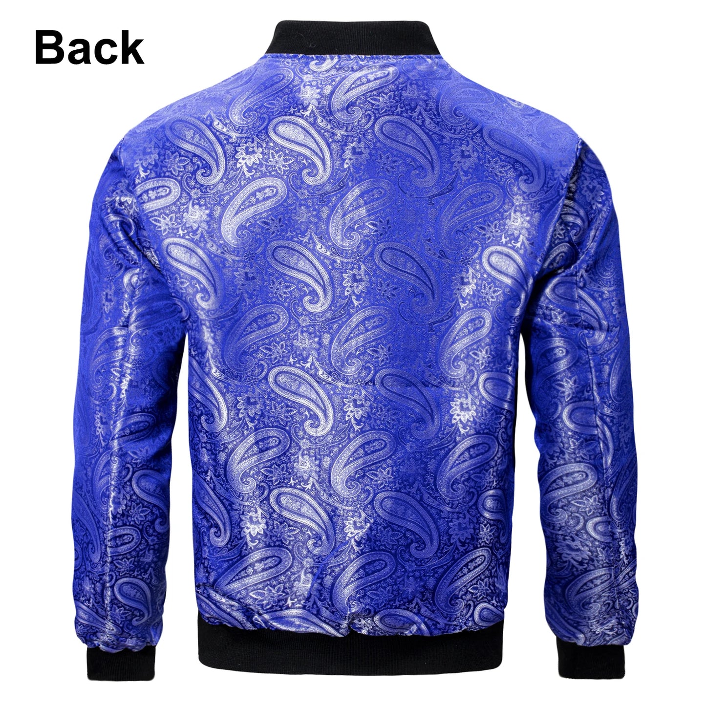 Men's Jacquard Paisley Lightweight Streetwear Zipper Bomber Jacket