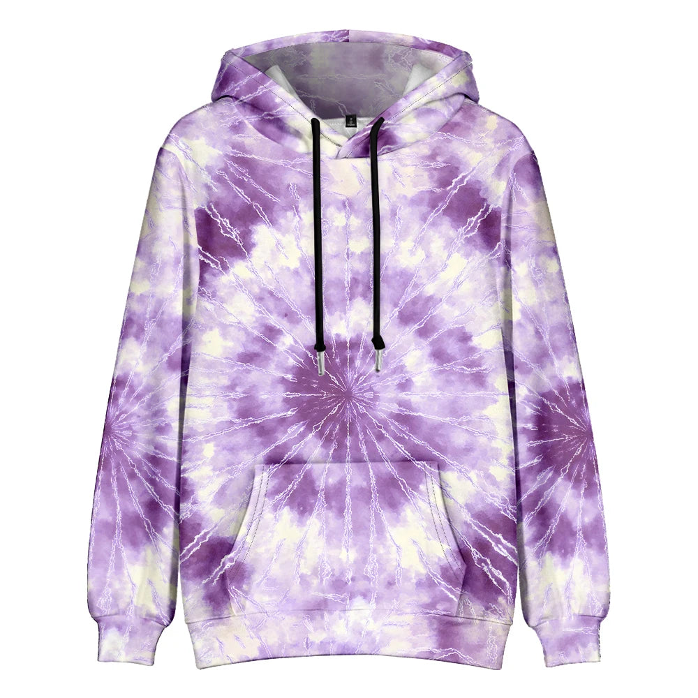 Men's Gradient Tie Dye Streetwear Pocket Oversized Pullover Hoodie Sweatshirt