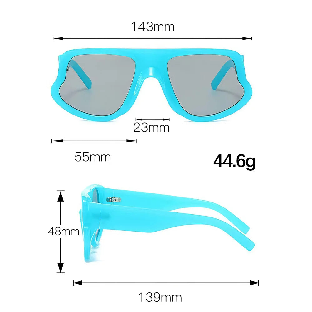 Rectangle Leopard Colorblock/Solid Color Women's Sunglasses