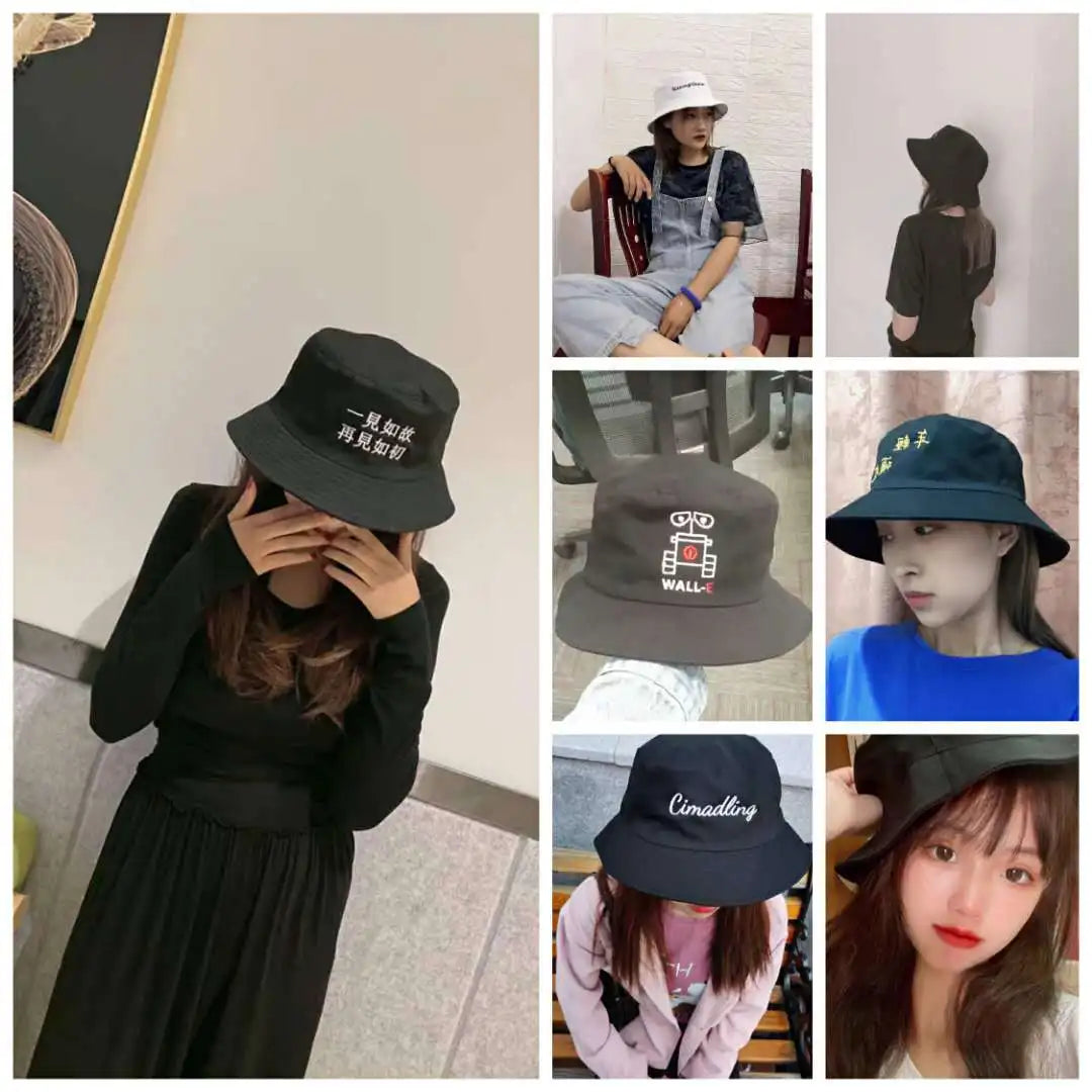 CUSTOMIZED Unisex Embroidered Text Personalized Design Cotton Bucket Fisherman Hat