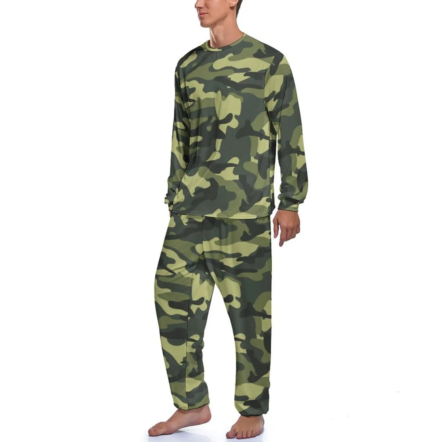 Classic Camouflage Men's Long Sleeve Pajama Sets